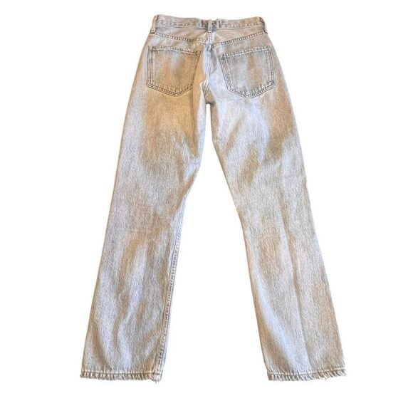 Agolde Riley high rise light wash distressed button fly jeans 24 (0) - Picture 2 of 7